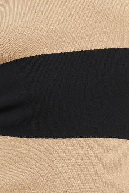 Flying Tomato Espresso & Cream Sweater Knit Midi Dress view 14 - Fall Wardrobe Essential - Dress Sweater