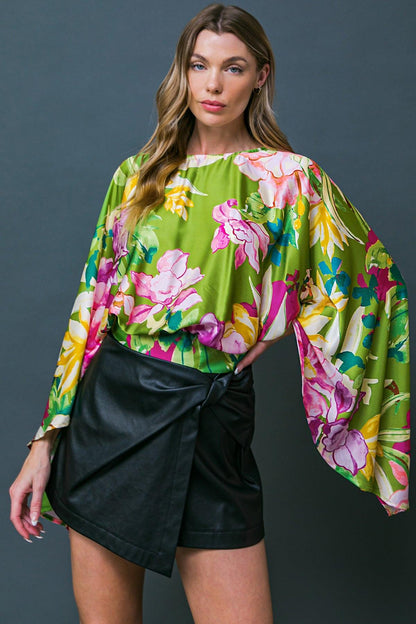 Flying Tomato Extravagant Presence Woven Top in AVOCADO - Extravagant Pretty