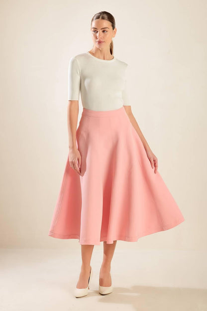 Flying Tomato Falling into Bliss Woven Midi Skirt in CAMEL view 6 - Fall Wardrobe Essential - Falling In Skirt (dress)