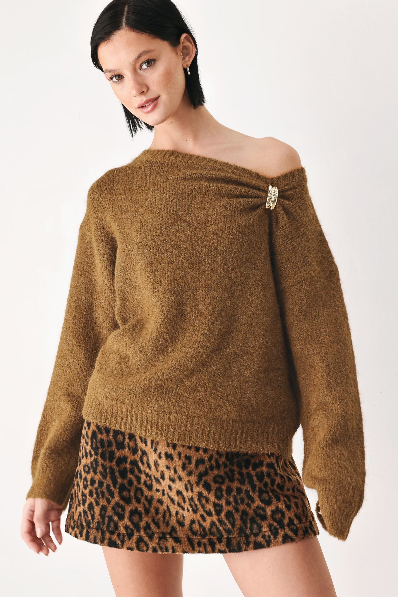 Flying Tomato Fireside Charm Cinched Neck Sweater view 11 - Cinched Sweater (top)