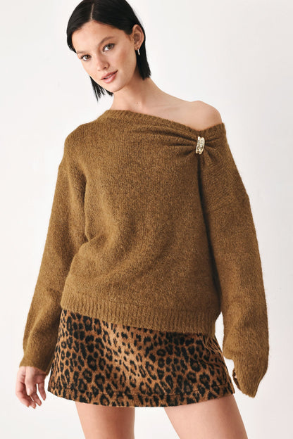 Flying Tomato Fireside Charm Cinched Neck Sweater view 11 - Cinched Sweater (top)