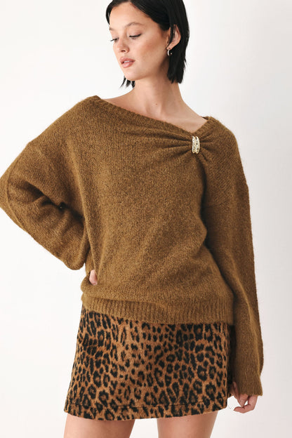 Flying Tomato Fireside Charm Cinched Neck Sweater view 12 - Cinched Sweater (top)