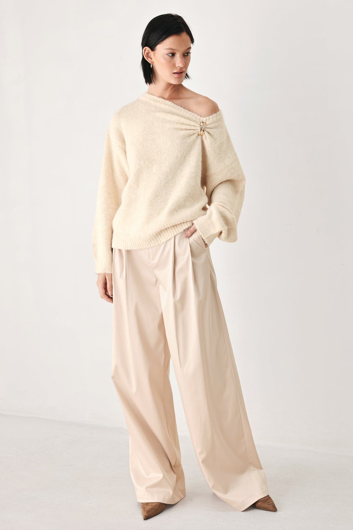 Flying Tomato Fireside Charm Cinched Neck Sweater view 15 - Cinched Sweater (top)