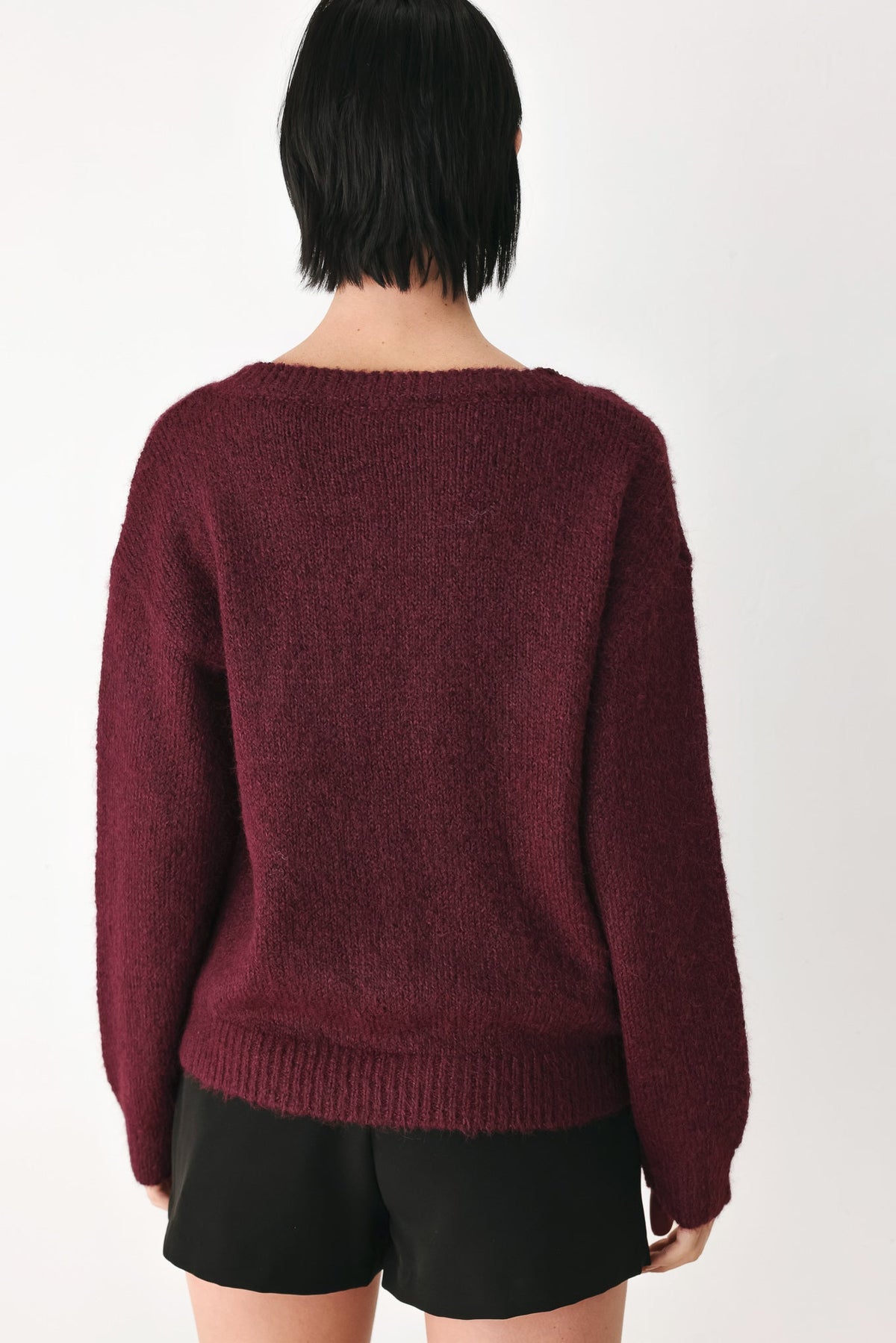 Flying Tomato Fireside Charm Cinched Neck Sweater in IVORY view 8 - Cinched Sweater (top)