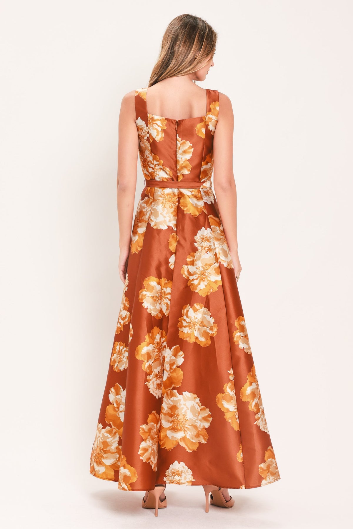 Flying Tomato Fireside Floral Reverie Woven Maxi Dress in RUST view 2