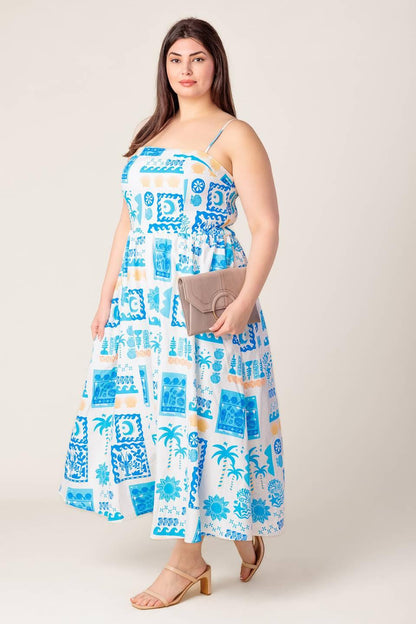 Flying Tomato Flower Girl Blue Woven Midi Dress view 7 - Flower Girl Dresses