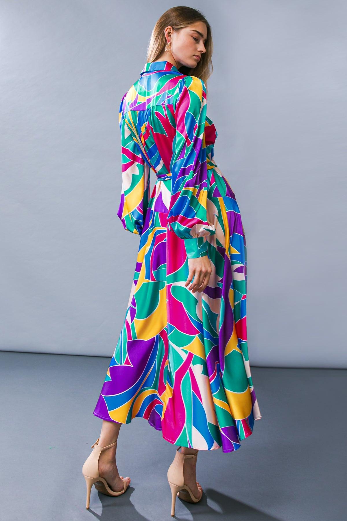Flying Tomato Focused on Priorities Woven Midi Dress in BLUE FUCHSIA view 3 - Focused Priorities