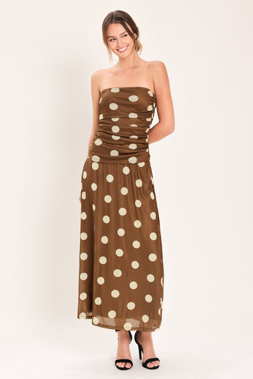 Flying Tomato French Girl Polka Dot Power Mesh Tube Top - MeeeShop Women's Fashion