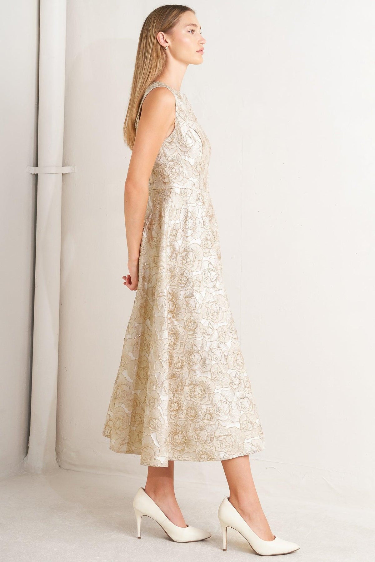 Flying Tomato Gilded Rose Woven Midi Dress view 4 - Gilded Rose Dress Stellar Blade