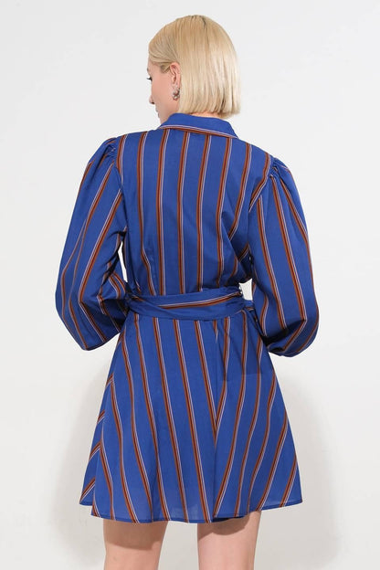 Flying Tomato Give It a Go Woven Mini Dress in BROWN MULTI view 3