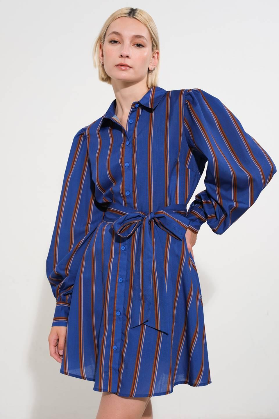 Flying Tomato Give It a Go Woven Mini Dress in NAVY MULTI view 4