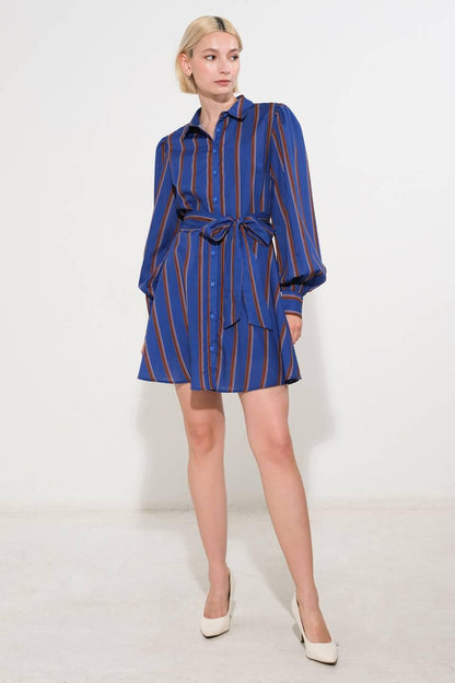 Flying Tomato Give It a Go Woven Mini Dress in NAVY MULTI view 6