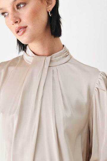 Flying Tomato Golden Hour High Neck Blouse in BRONZE view 2 - Golden Hour Shirt (top)