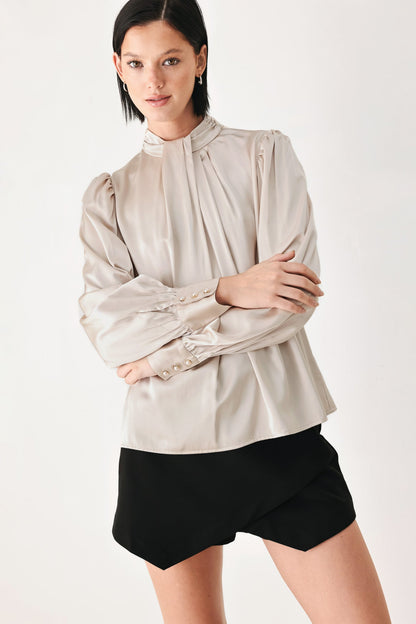 Flying Tomato Golden Hour High Neck Blouse view 10 - Golden Hour Shirt (top)