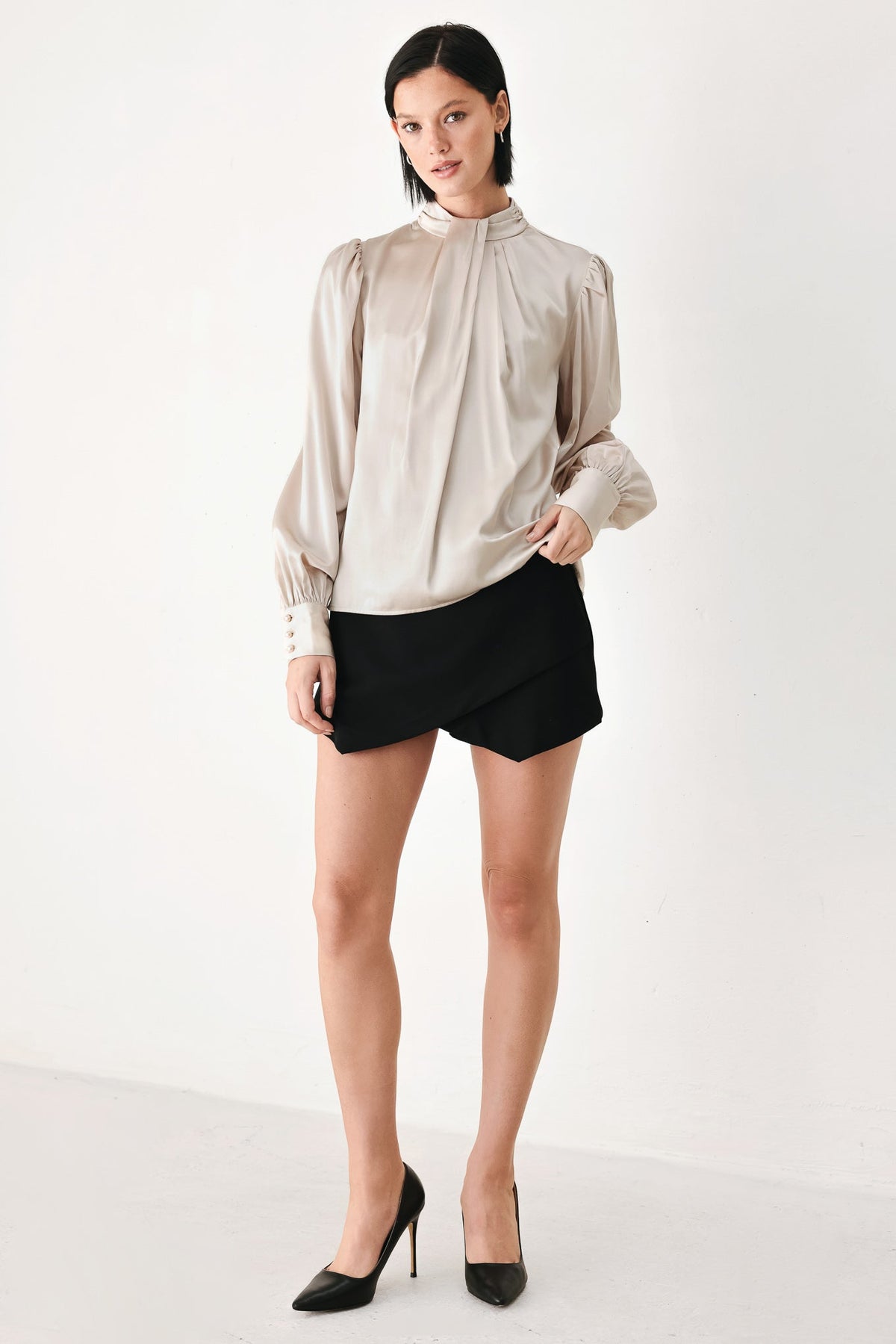 Flying Tomato Golden Hour High Neck Blouse view 11 - Golden Hour Shirt (top)