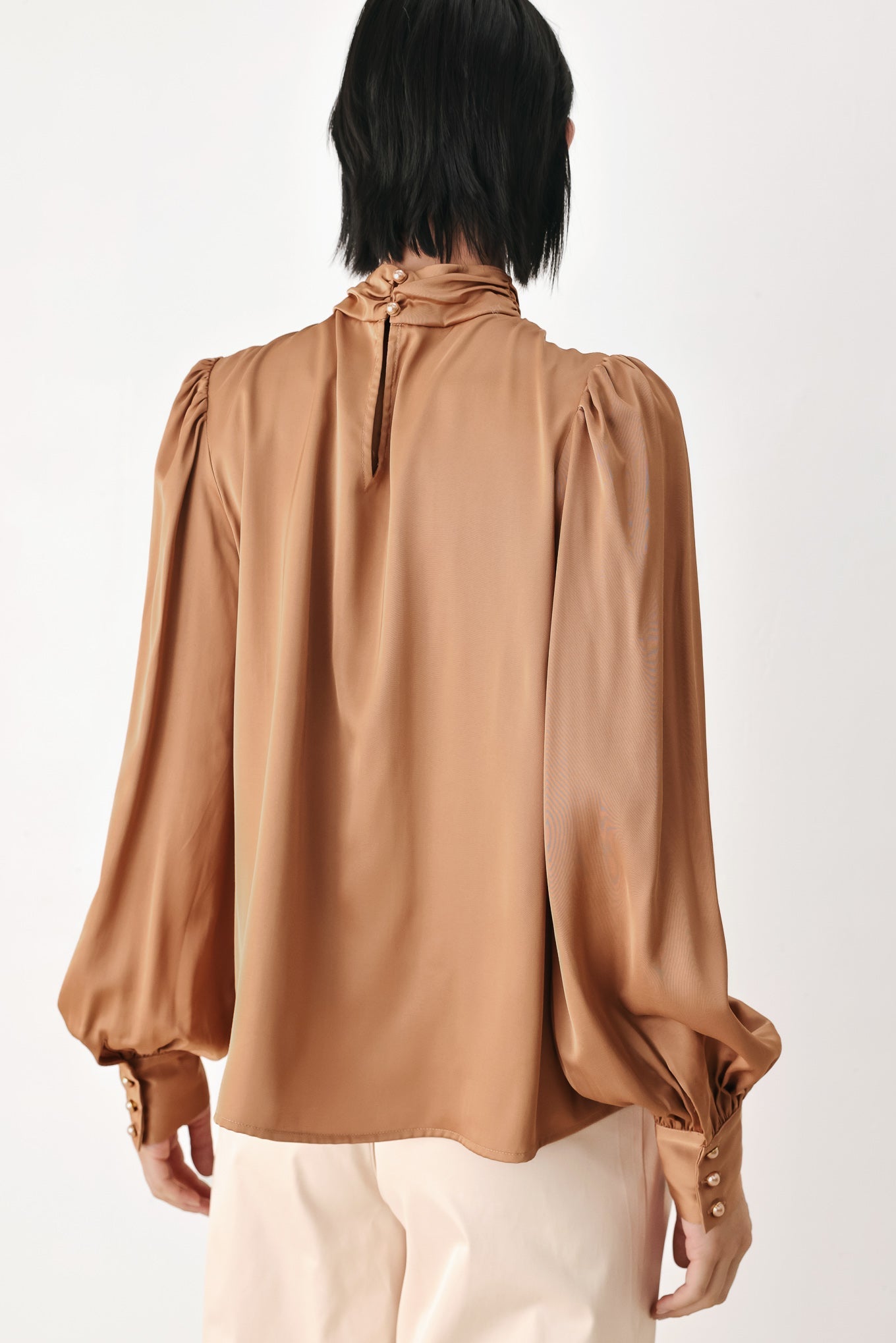 Flying Tomato Golden Hour High Neck Blouse view 7 - Golden Hour Shirt (top)