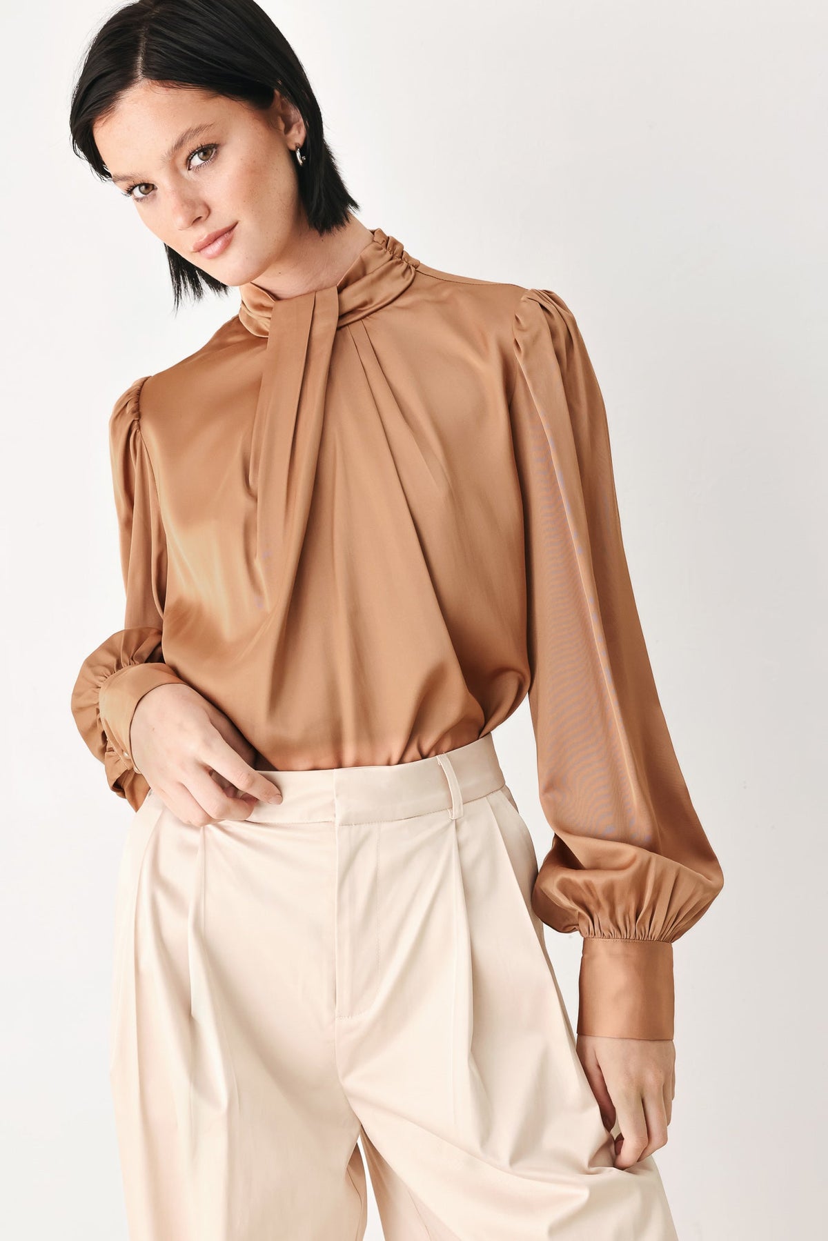 Flying Tomato Golden Hour High Neck Blouse view 8 - Golden Hour Shirt (top)