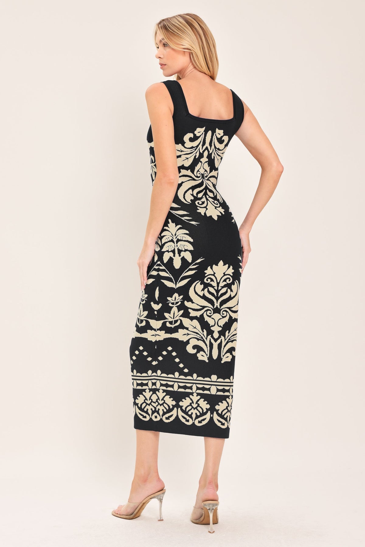 Flying Tomato Greek Isle Glam Jacquard Midi Dress - MeeeShop Women's Fashion