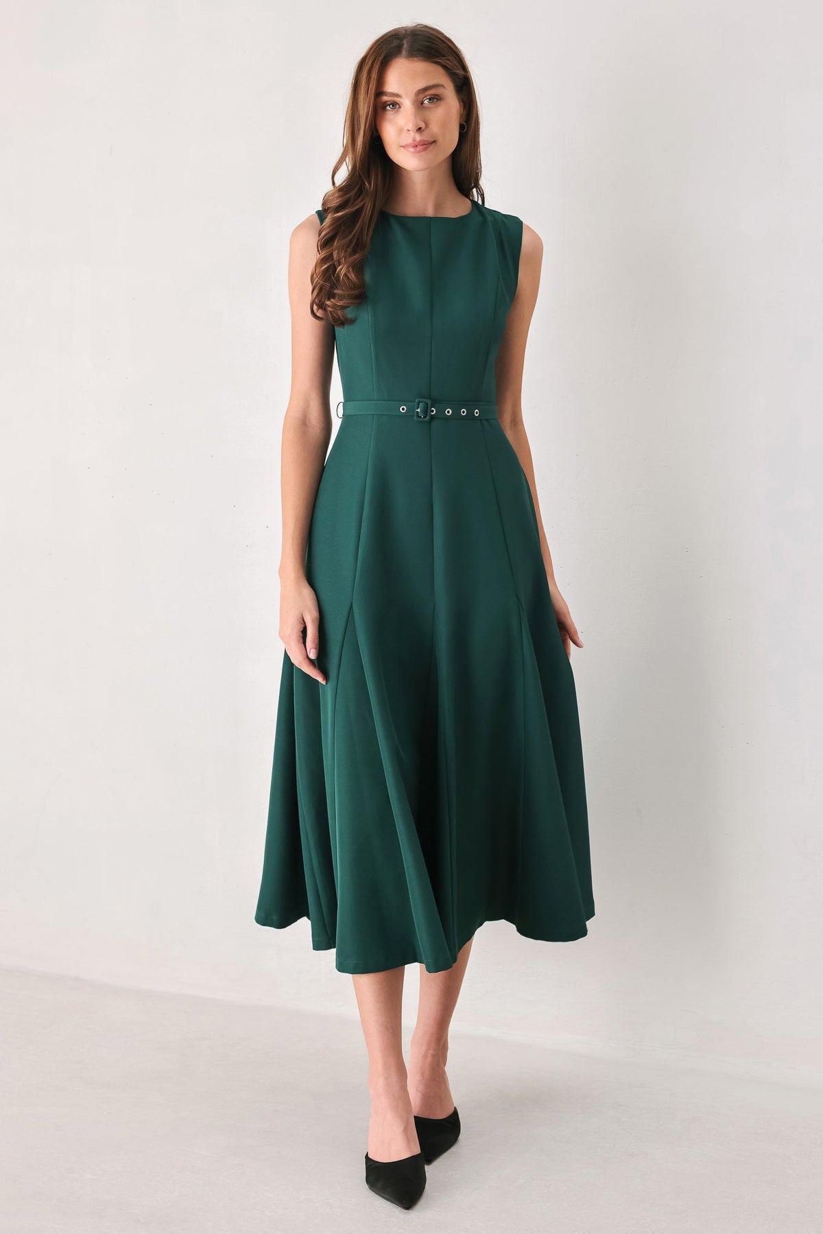 Flying Tomato Hazelnut Ballet Woven Midi Dress view 7
