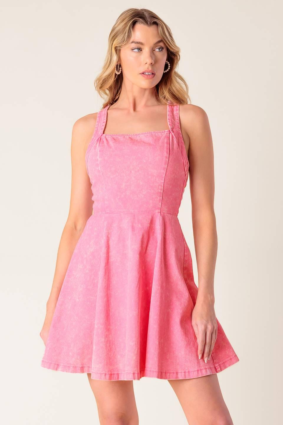 Flying Tomato Hibiscus Hideaway Woven Mini Dress view 6 - Hibiscus Hawaiian Dress