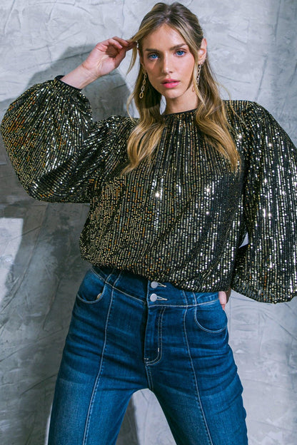 Flying Tomato Hope You Remember Sequin Top in ROSE GOLD view 2 - Hope You Best