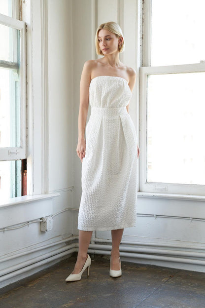 Flying Tomato in Dolly We Trust Woven Midi Dress in WHITE view 2