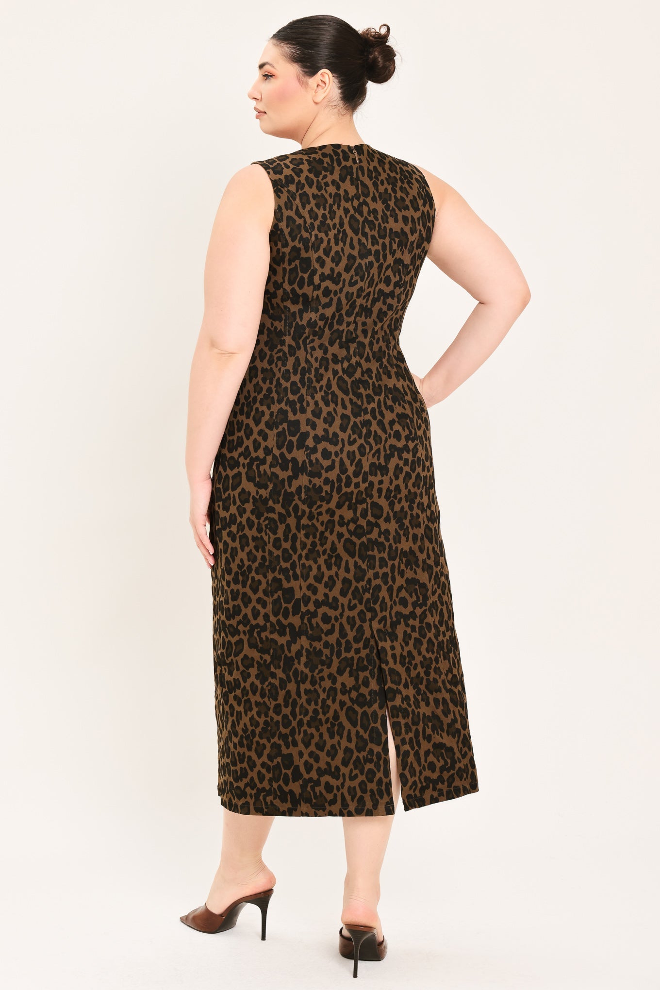 Flying Tomato Leopard Icon Twill Midi Dress view 12