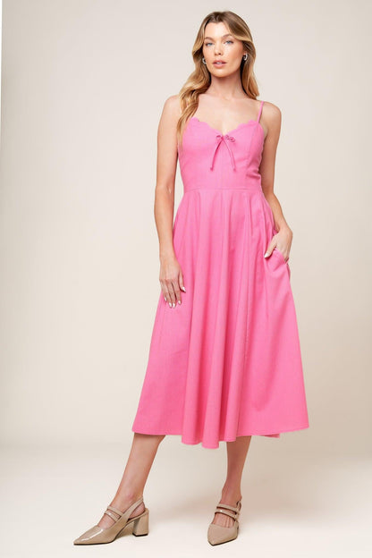 Flying Tomato Let the Light Pink Woven Midi Dress view 4