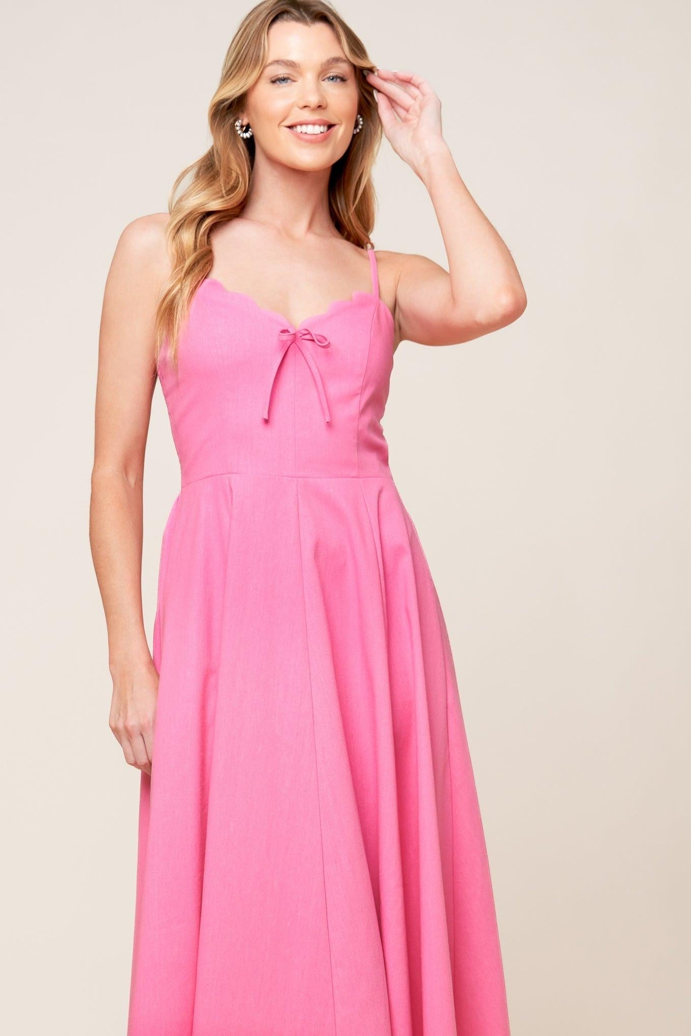 Flying Tomato Let the Light Pink Woven Midi Dress view 5