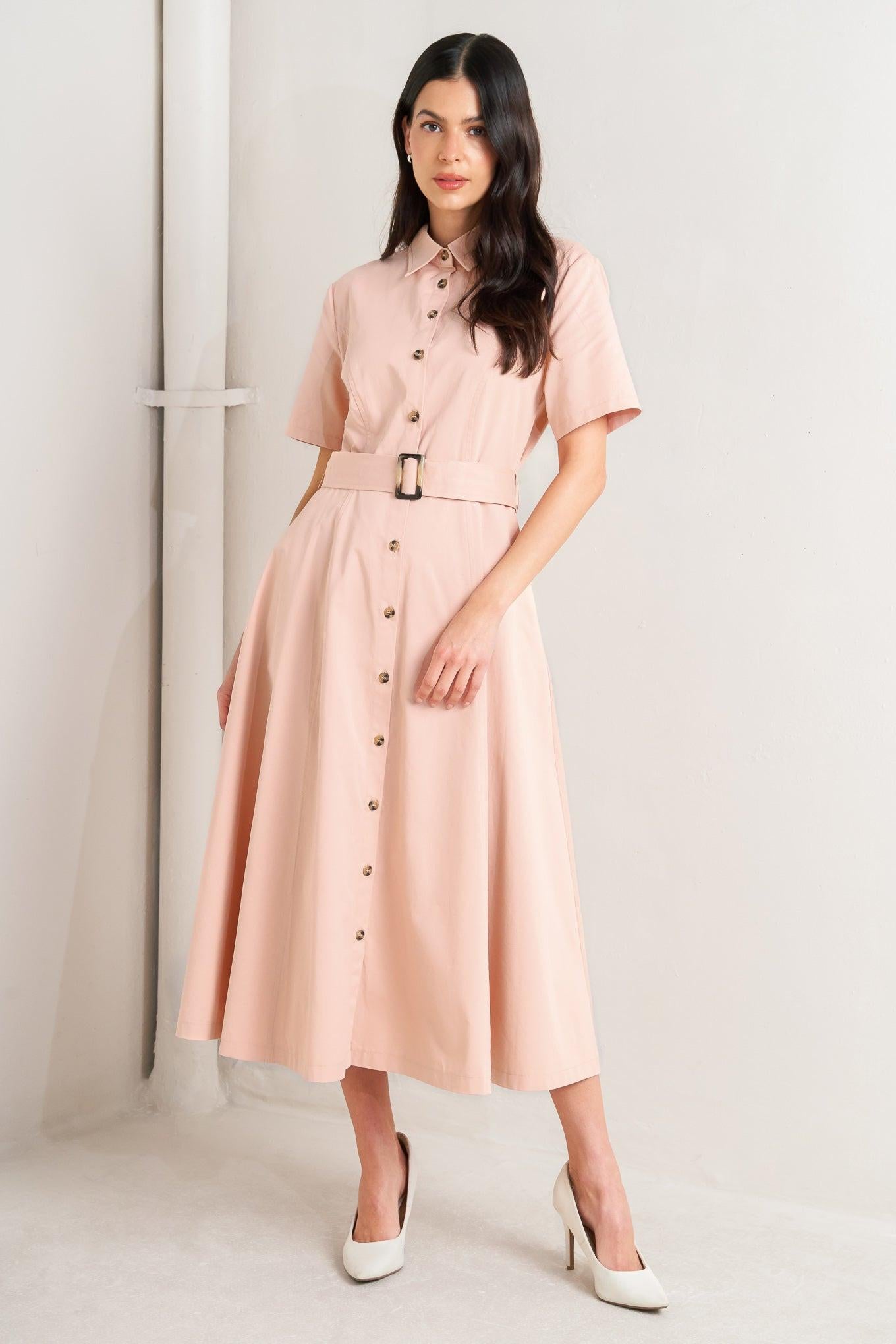 Flying Tomato Lucky Me Woven Midi Dress in WHITE view 5