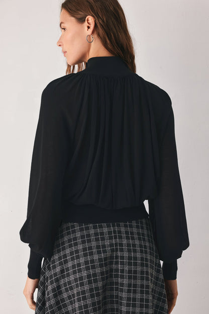 Flying Tomato Macadamia Draped Sweater Knit Top view 10 - Fall Wardrobe Essential - Top Sweater