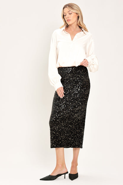 Flying Tomato Midnight Edit Black Statement Skirt in BLACK view 2