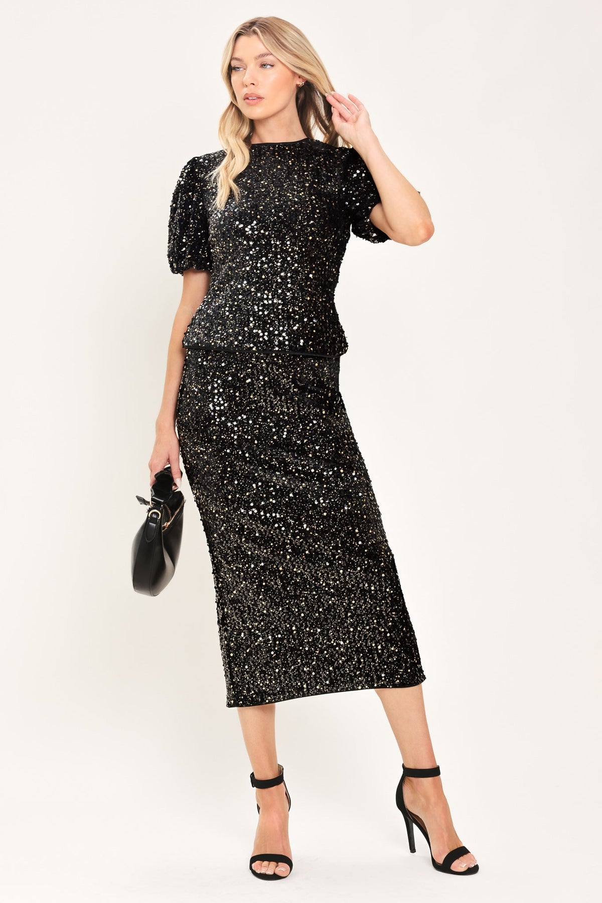 Flying Tomato Midnight Edit Black Statement Skirt in BLACK view 5