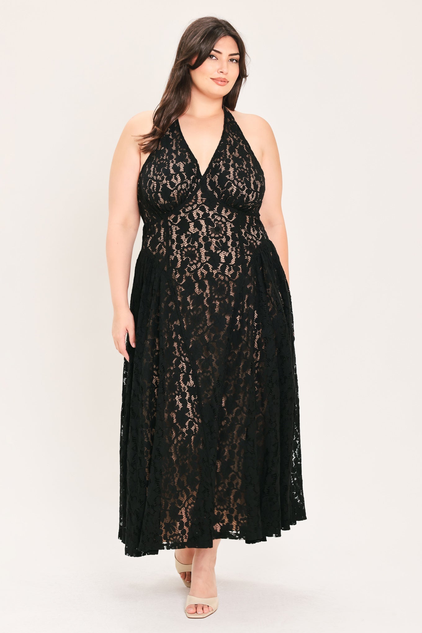 Flying Tomato Midnight Garden Halter Woven Lace Midi Dress view 10 - Midnight Garden Dress Code