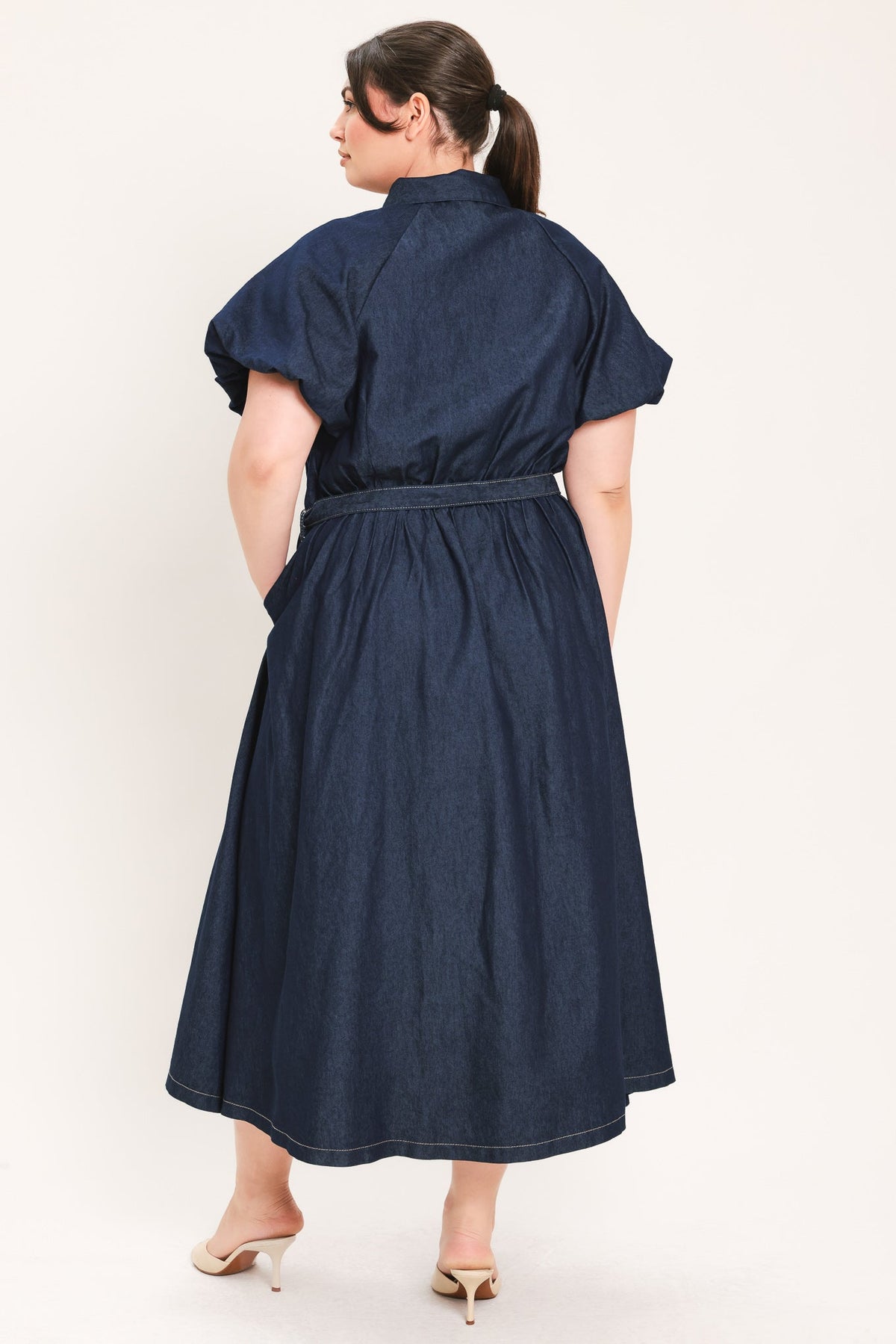 Flying Tomato Midnight in Manhattan Denim Midi Dress view 11 - Midnight Manhattan Outfit