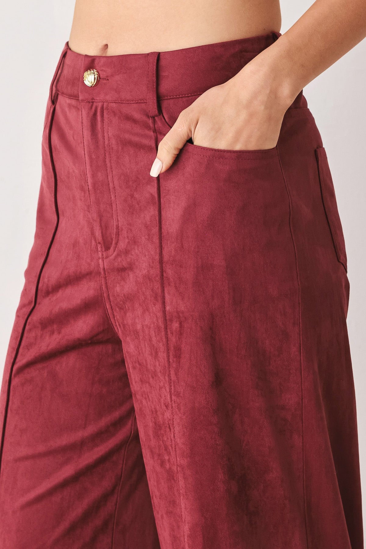 Flying Tomato Midnight Mesa Style Faux Suede Pants view 10 (bottom)