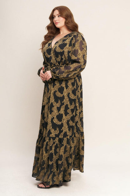 Flying Tomato Midnight Moss Woven Jacquard Maxi Dress view 10 - Moss Midnight Slim Fit Dress Trousers