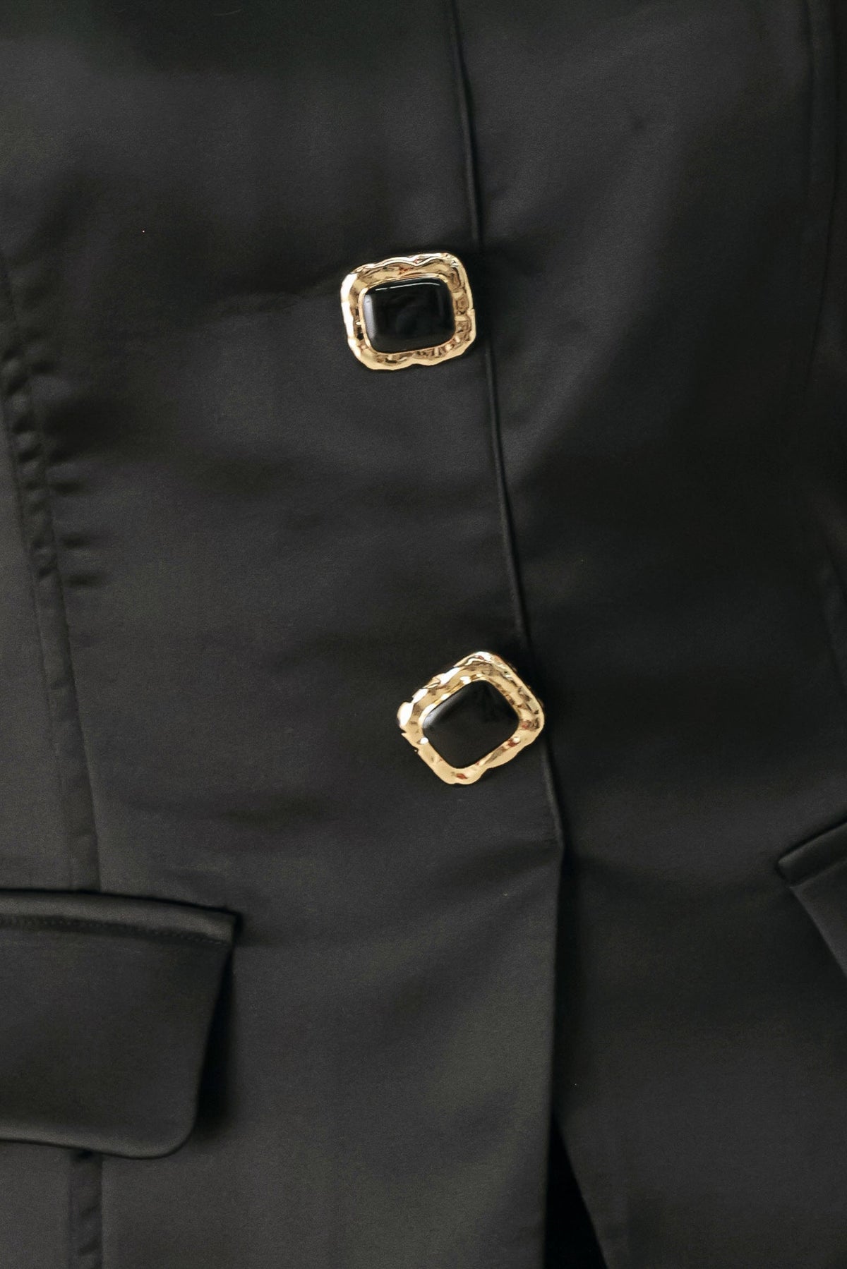 Flying Tomato Modern Noir Black Strapless Button Top view 15 - Neo Noir Top