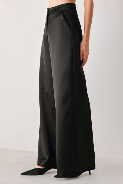 Flying Tomato Modern Noir Black/burgundy Wide-leg Pants in BURGUNDY view 6 - Neo Noir Pants (bottom)