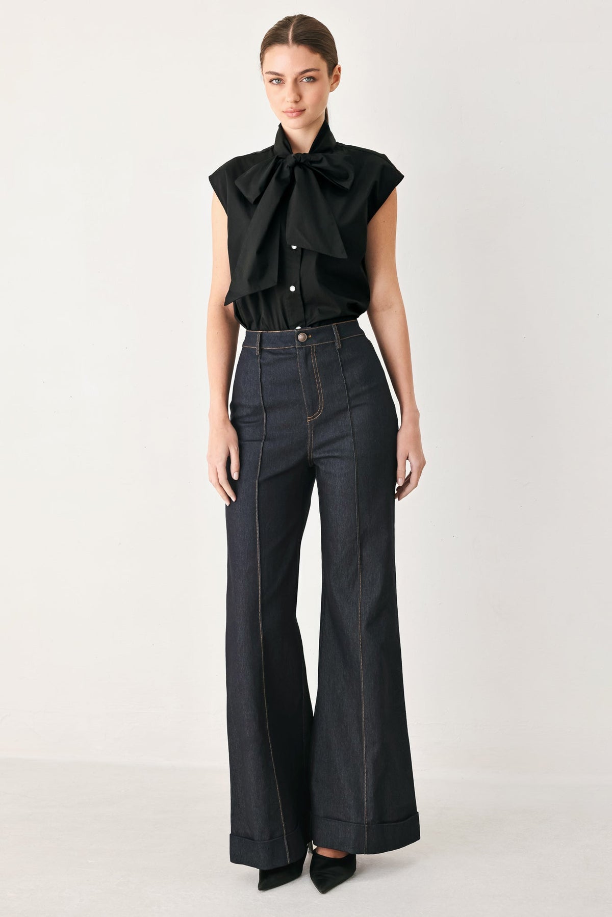 Flying Tomato Modern Statement Bow Woven Top - MeeeShop Women's Fashion