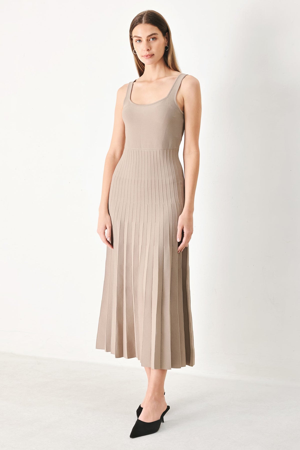 Flying Tomato Mono Form Sweater Knit Midi Dress - MeeeShop Women's Fashion