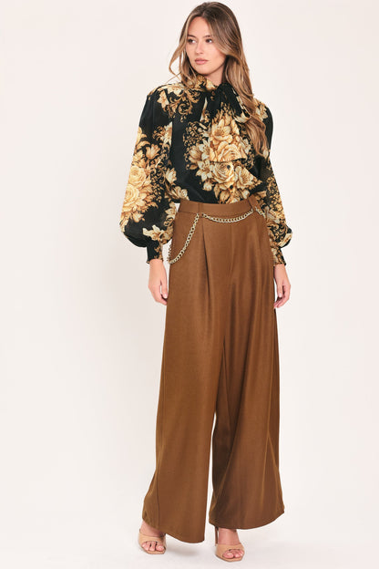Flying Tomato Moonlit Garden Bow Tie Blouse in BLACK view 3 - Moonlit Garden Collection (top)