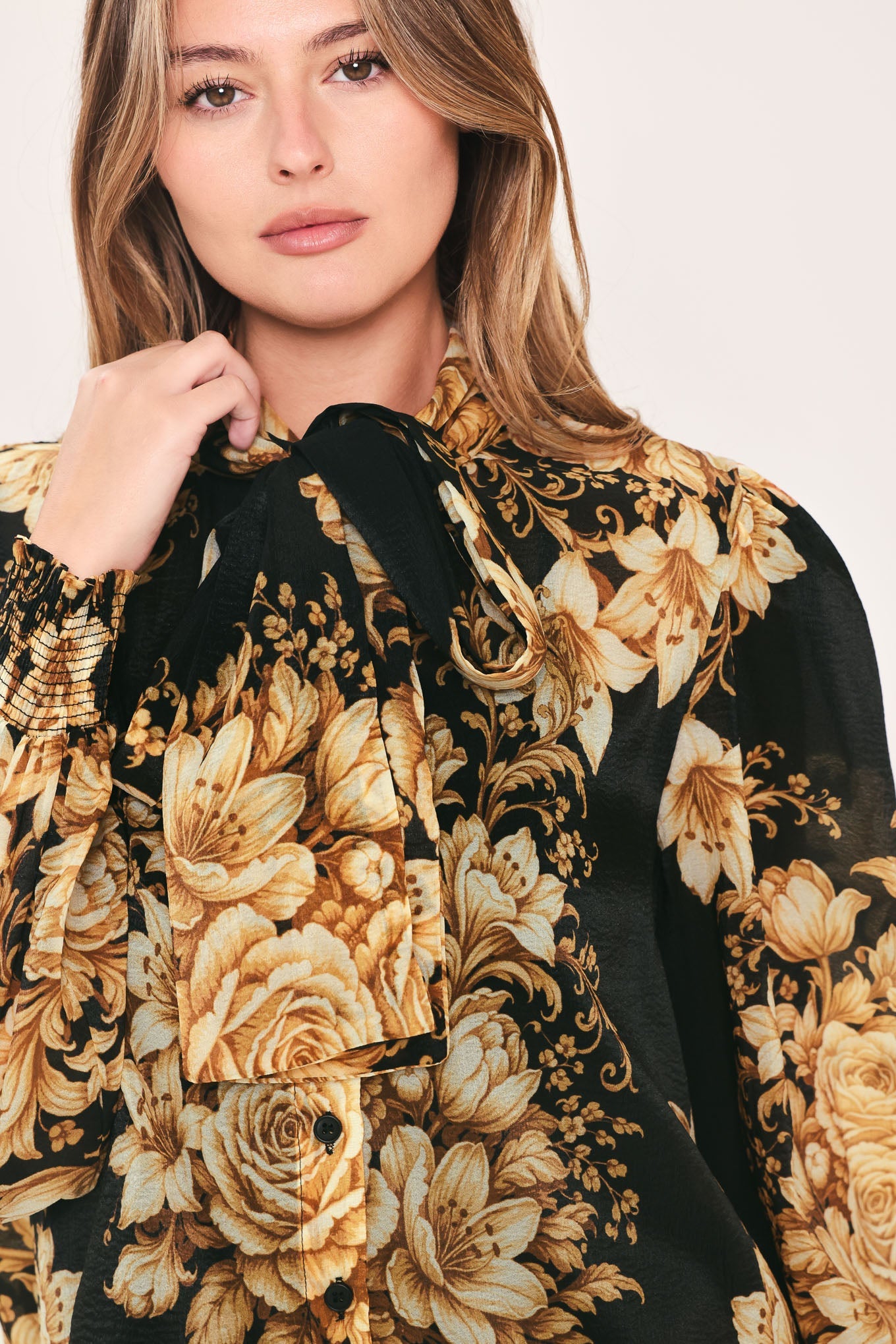 Flying Tomato Moonlit Garden Bow Tie Blouse view 7 - Moonlit Garden Collection (top)