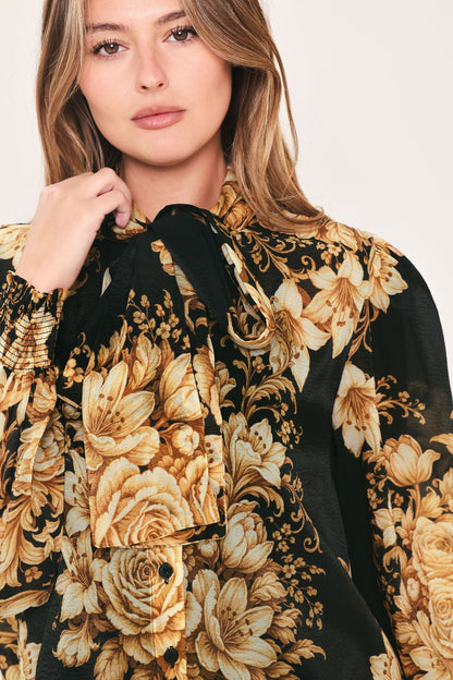 Flying Tomato Moonlit Garden Bow Tie Blouse view 7 - Moonlit Garden Collection (top)