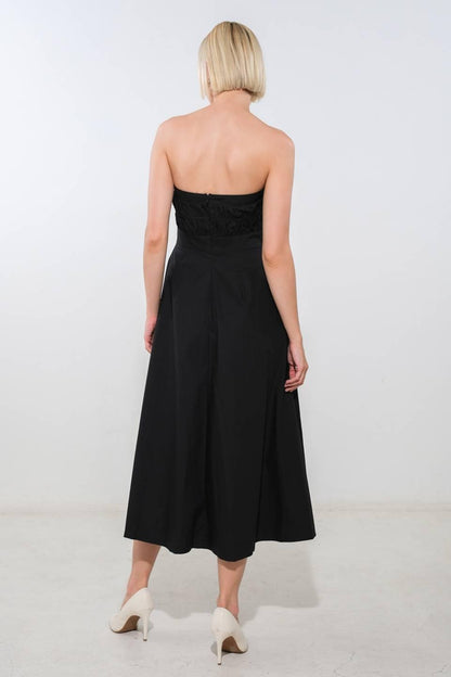 Flying Tomato Mystic Muse Woven Midi Dress in BLACK view 3 - Mystery Muse Dress