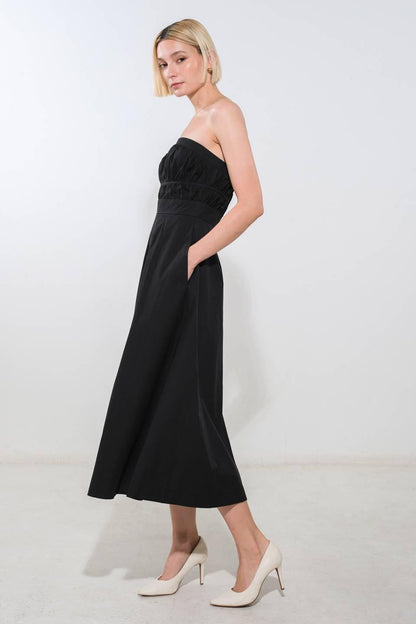 Flying Tomato Mystic Muse Woven Midi Dress in MOCHA view 6 - Mystery Muse Dress