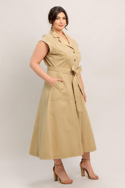 Flying Tomato Natural Instinct Woven Midi Dress view 8 - Natural Instincts Dress