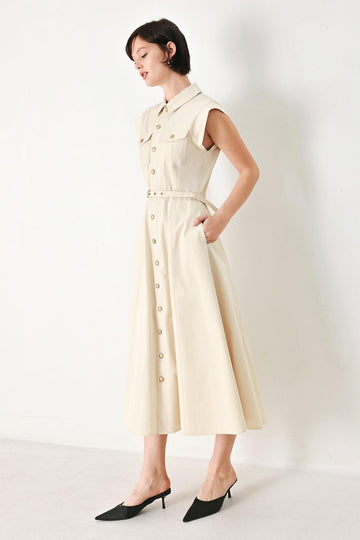 Flying Tomato Neutral Command Woven Shirt Dress - MeeeShop Women's Fashion