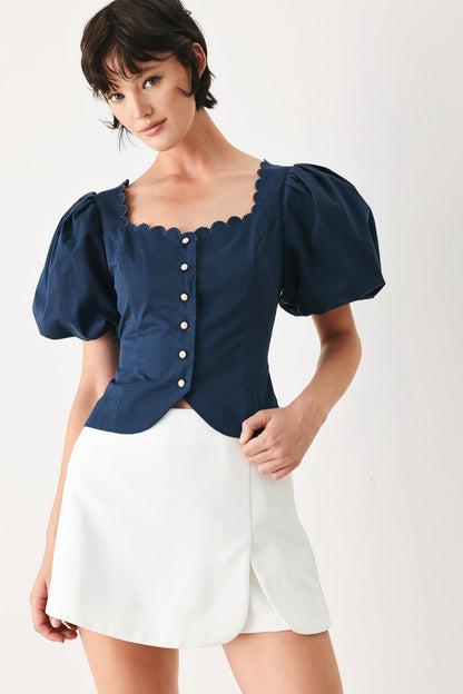Flying Tomato Never Ordinary White Woven Top in WHITE view 3