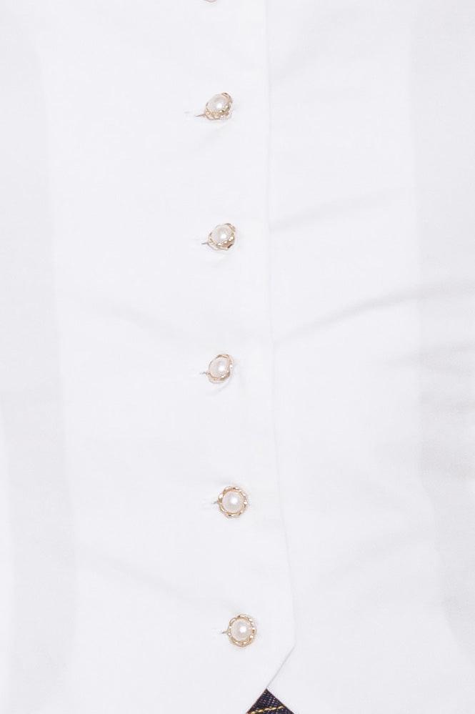 Flying Tomato Never Ordinary White Woven Top view 10